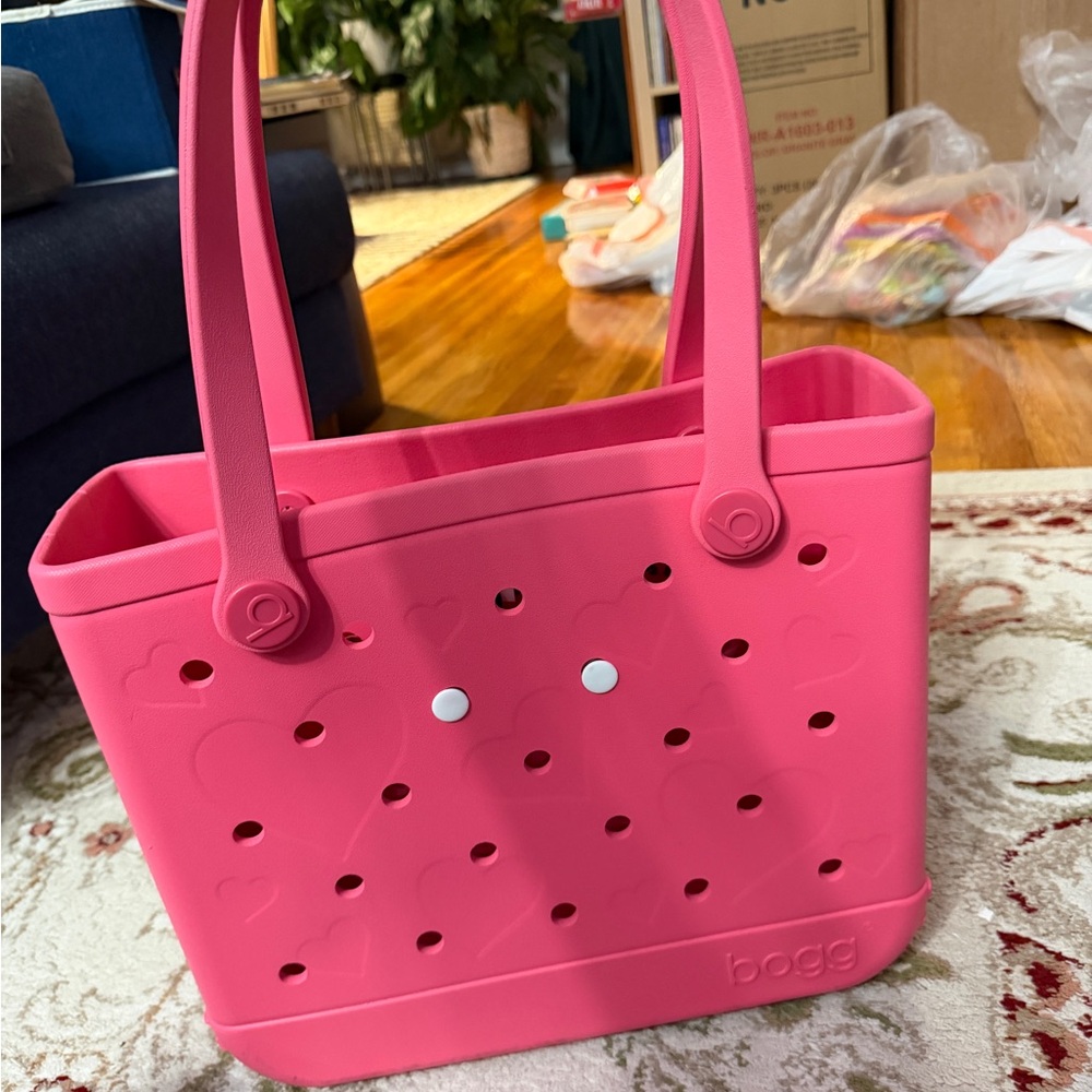 Bogg Bag Women’s Tote - Pink heart design